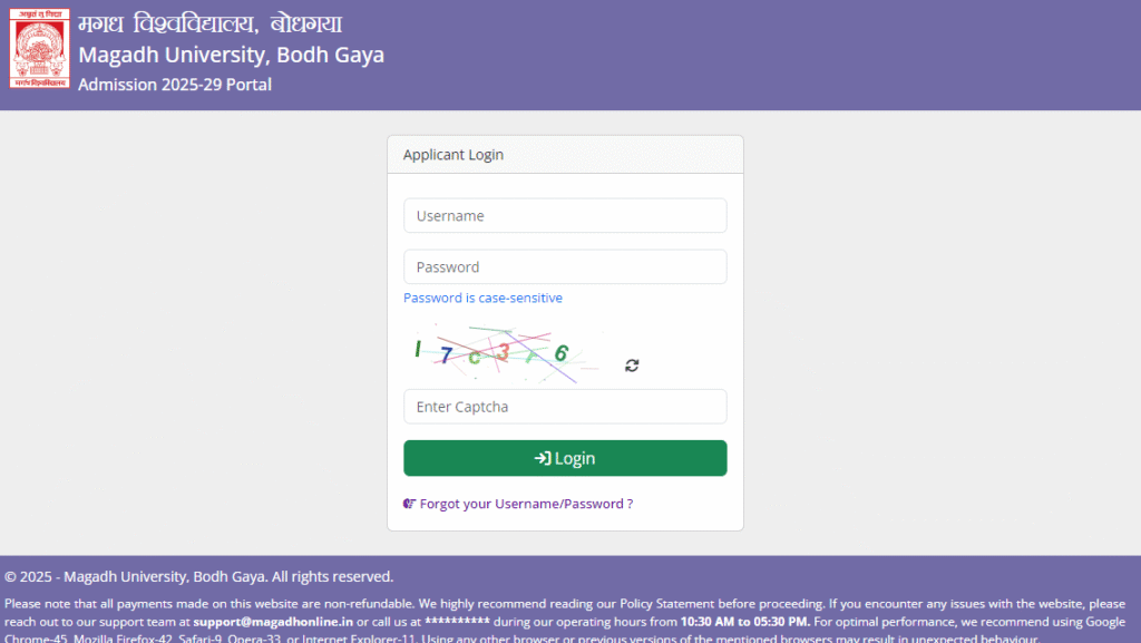 Magadh University UG 1st Semester Exam Form Fill up 2025-29 कैसे करें? जानिए स्टेप बाय स्टेप