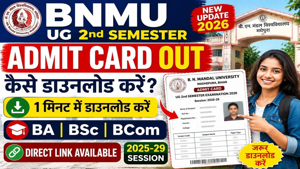 BNMU UG 2nd Semester Admit Card 2026
