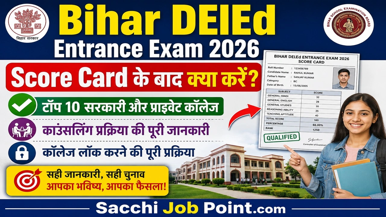 Read more about the article Bihar DElEd Entrance Exam 2026: Score Card के बाद क्या करें? टॉप 10 कॉलेज, काउंसलिंग और कॉलेज लॉक करने की पूरी जानकारी