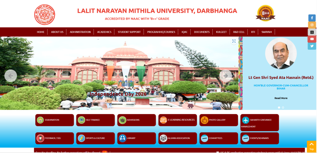 LNMU 6th Semester Exam Form 2026 कैसे भरें?